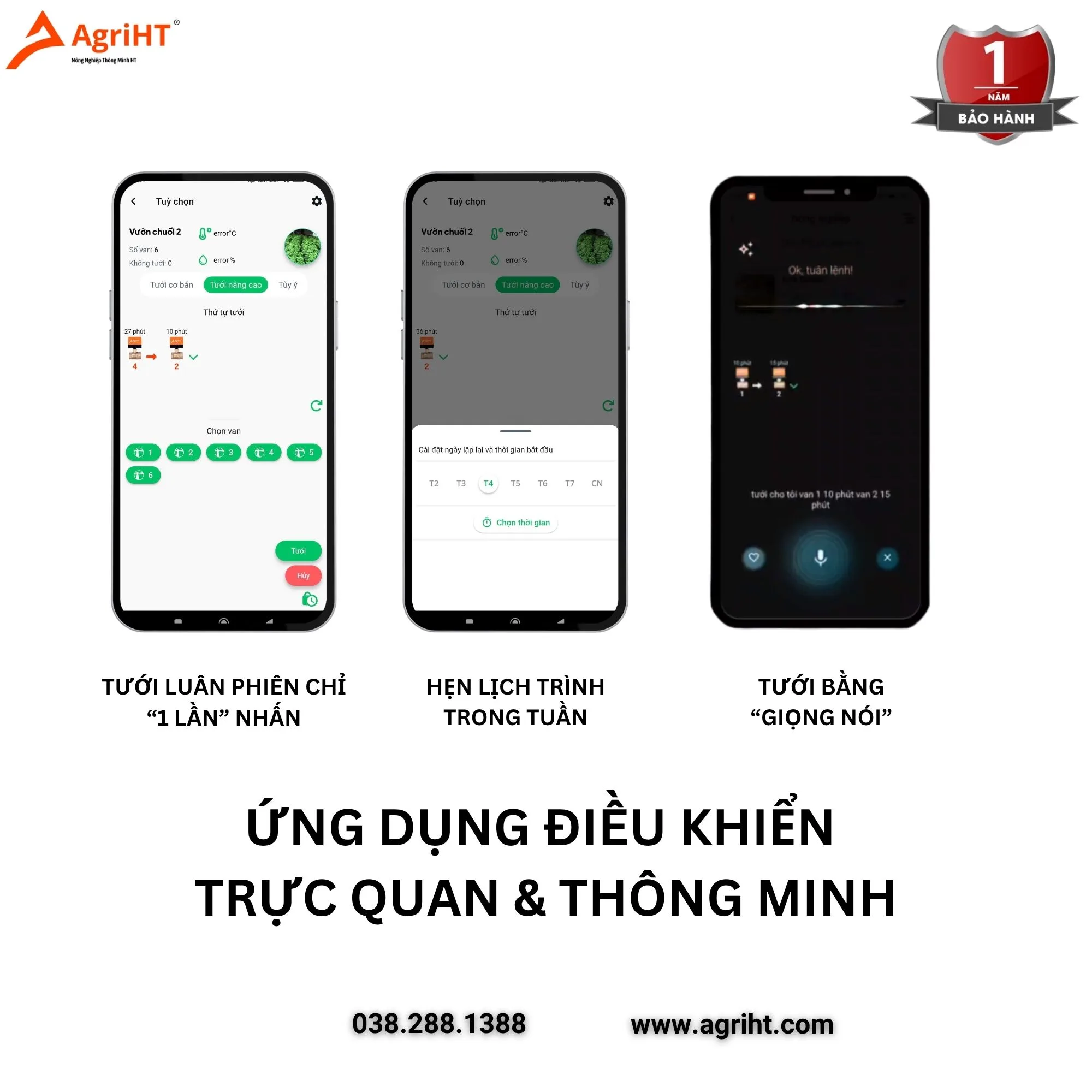 Ứng dụng AgriHT điều khiển trực quna và thông minh