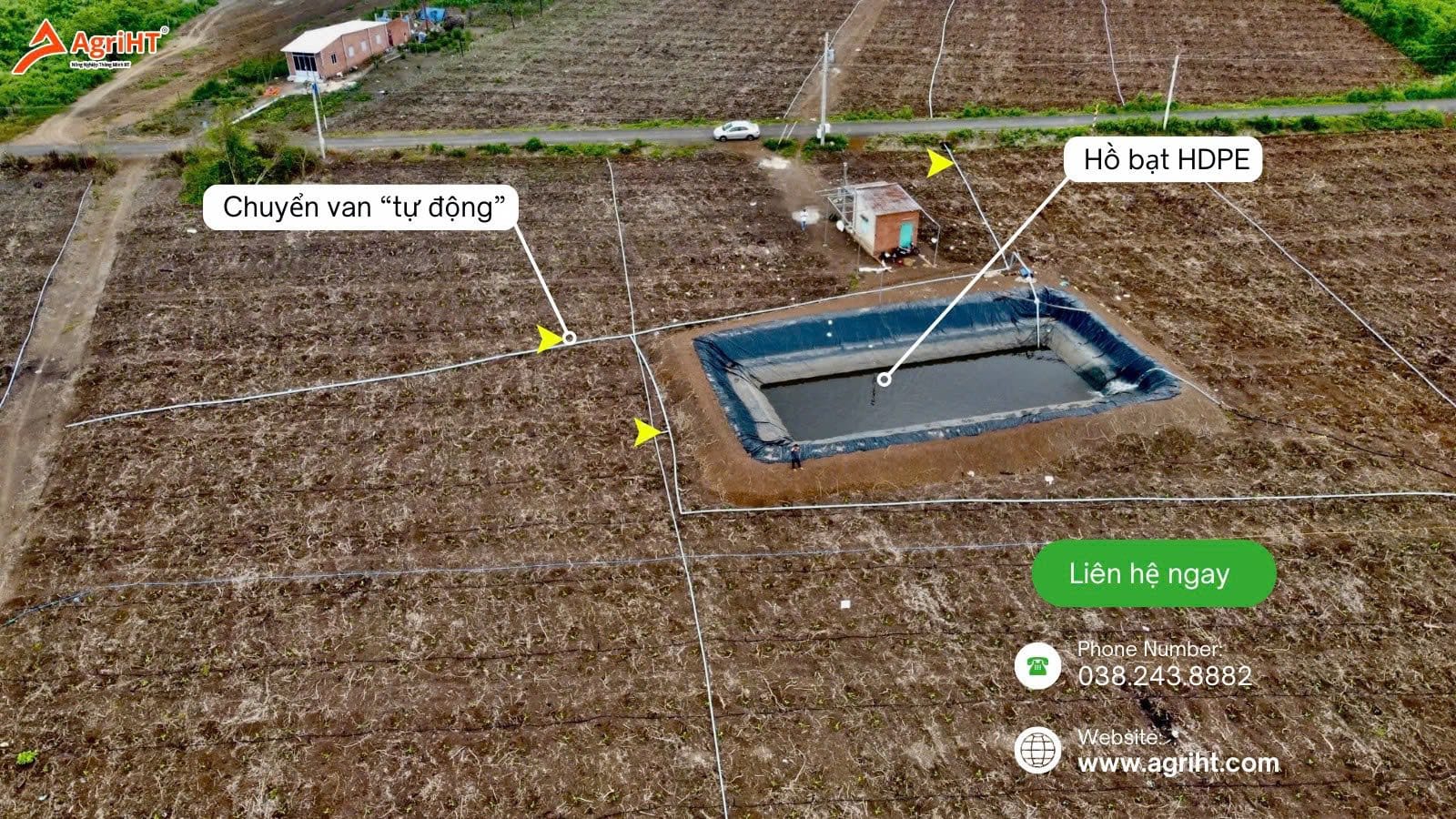 Hình ảnh thực thế hệ thống tưới tự động áp dụng cho vương chuối xuất khẩu