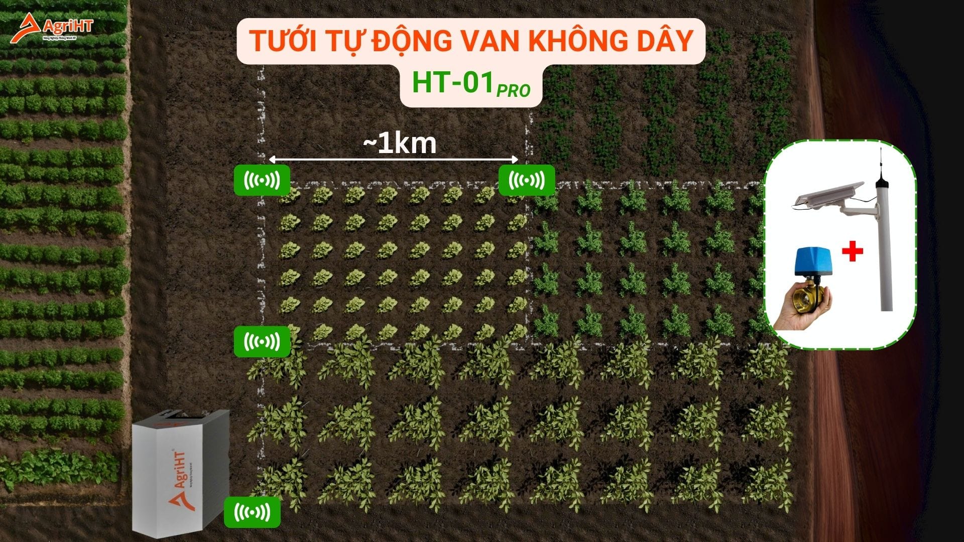 Mô hình tưới tự động dùng van không dây