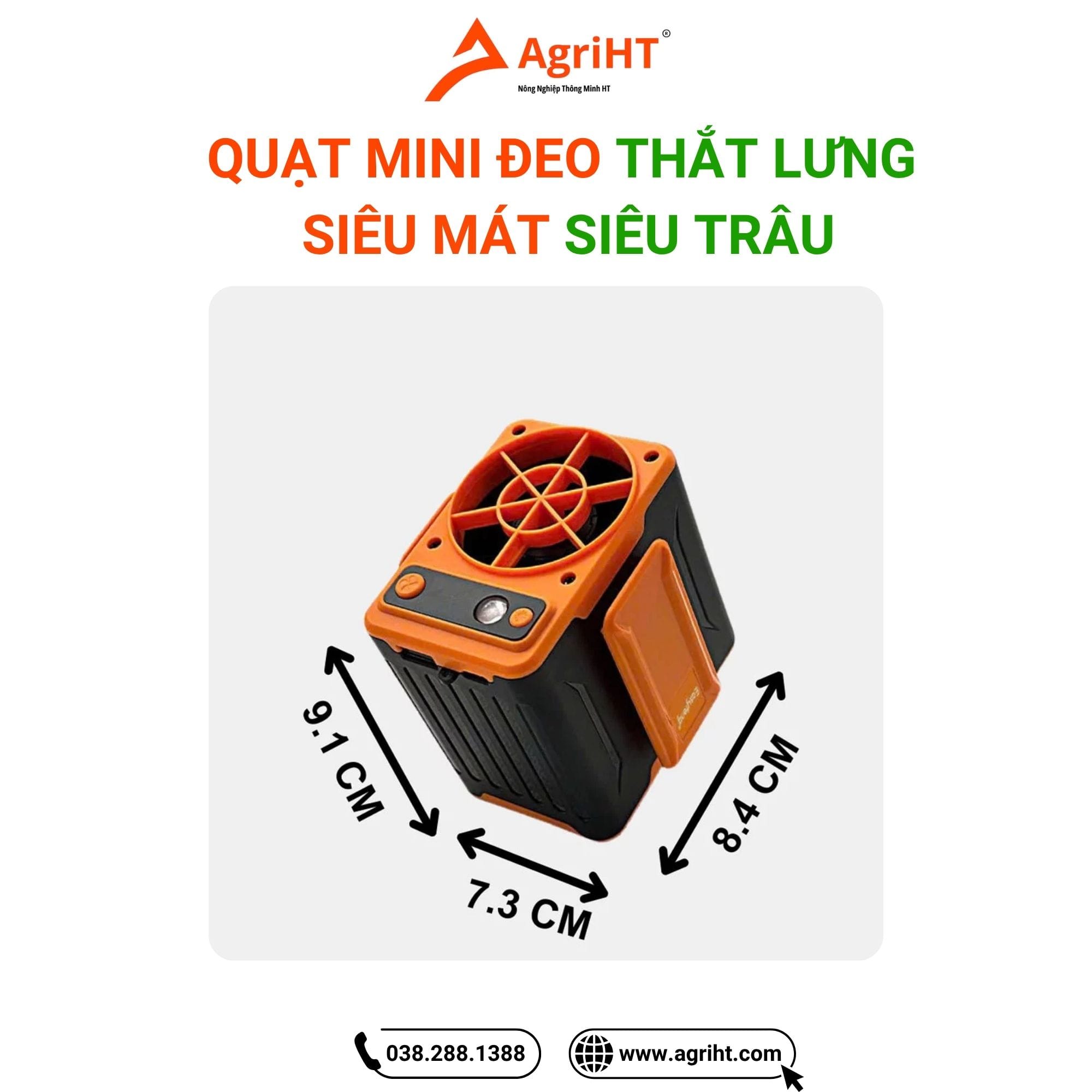 Quạt mini đeo thắt lưng tiện lợi