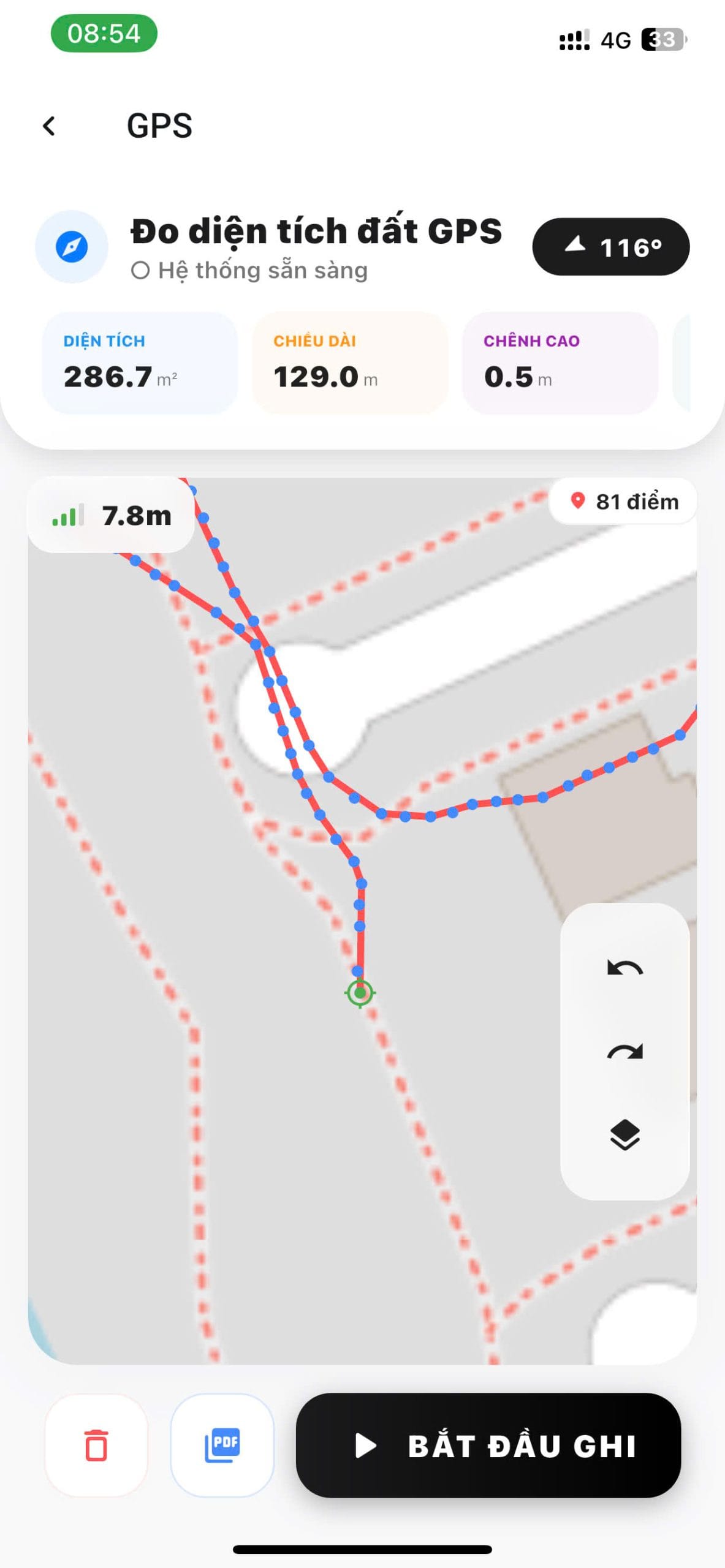 Đo diện tích đất bằng điện thoại
