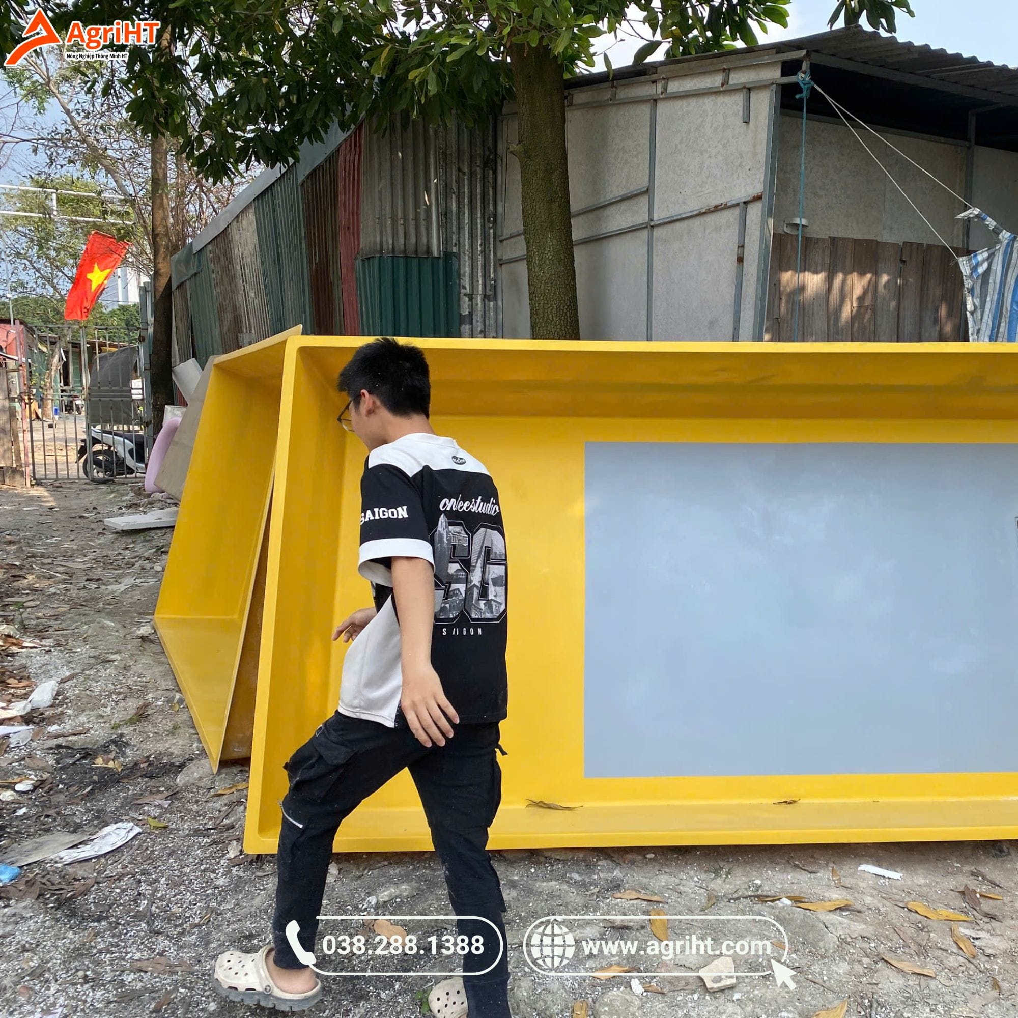 Bể nuôi lươn composite 3x1.6x0.55m