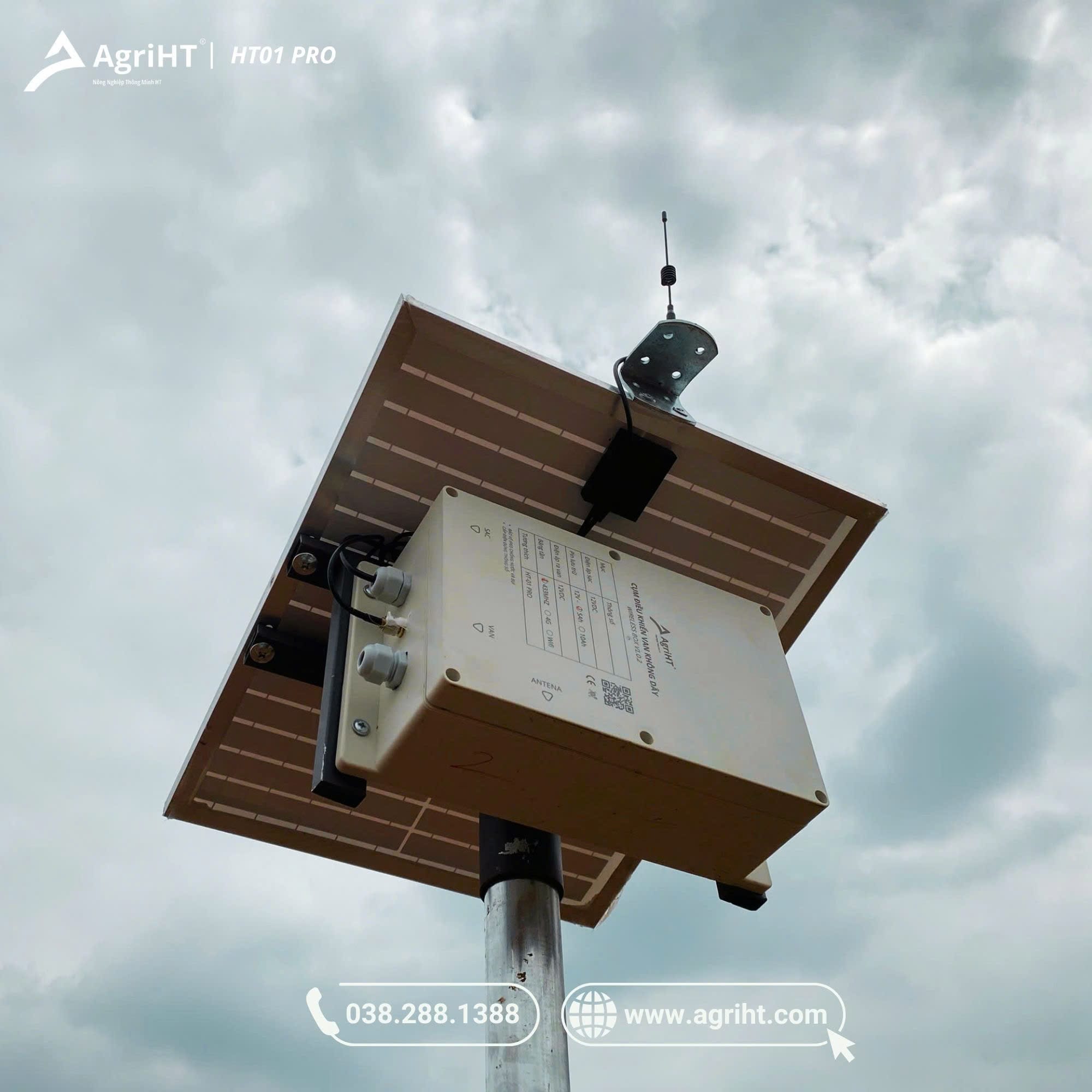 Cụm tấm NLMT + pin lưu trữ + Controler AgriHT